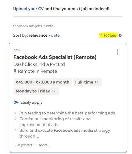 Indeed Jobs - Facebook Ads